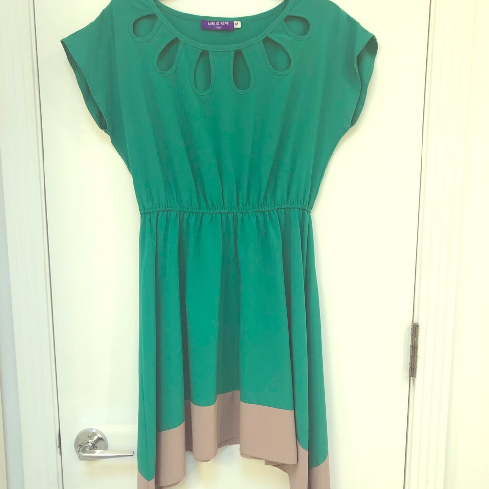 Green dress with cut outs
